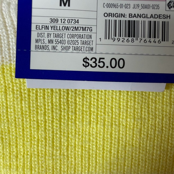 Women's Striped V-Neck Sweater Top - JoyLab™ Yellow/Cream Stripe M - Picture 9 of 12